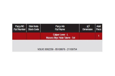 DZWIGNIA ZACISKU HAM.MERITOR LEWA